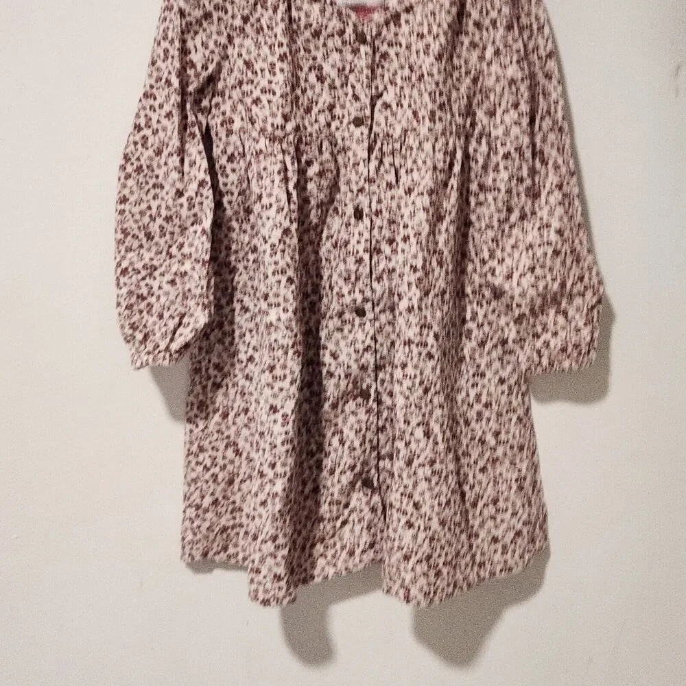 OLD NAVY Long-Sleeve Button-Front‎ Corduroy Swing Dress for Toddler Girls 4T